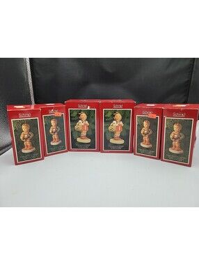 Lot of 6 Schmid Berta Hummel Christmas Ornaments In Box Vintage 1983